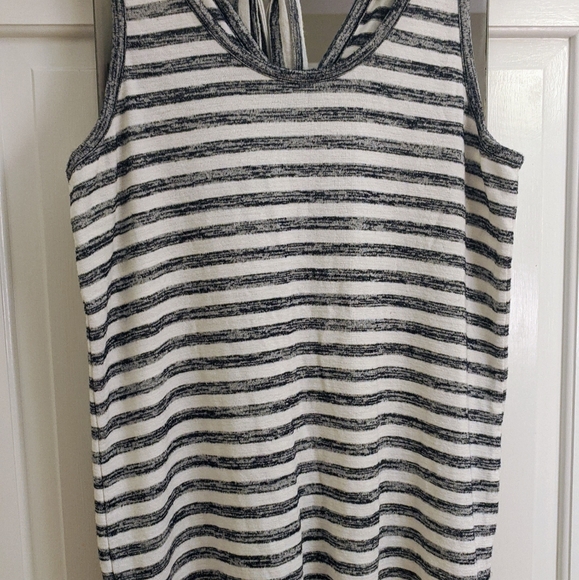 Market & Spruce Tops - Market & Spruce Navy Blue and White Striped Tank Top